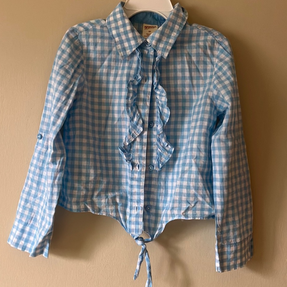 Arizona Jeans Co. blue gingham shirt